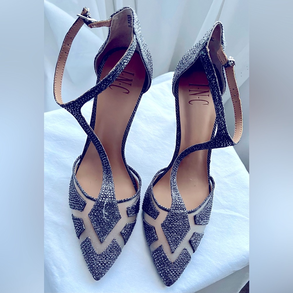 International Concepts Silver Sparkle High-heel Shoes